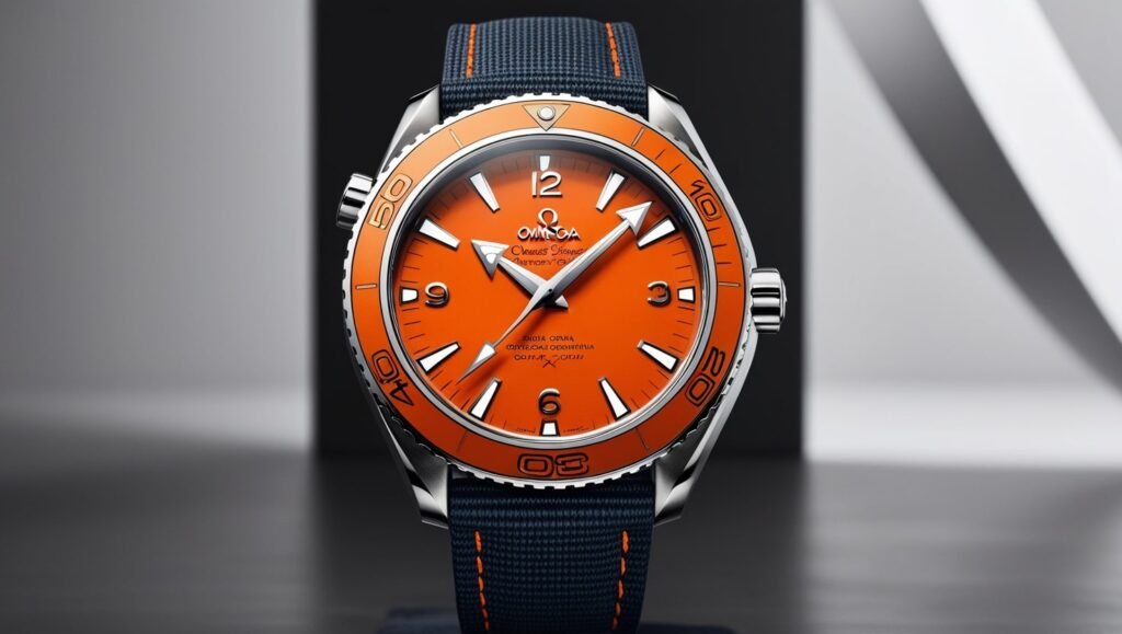 44.1mm orange Omega Planet Ocean bezel insert